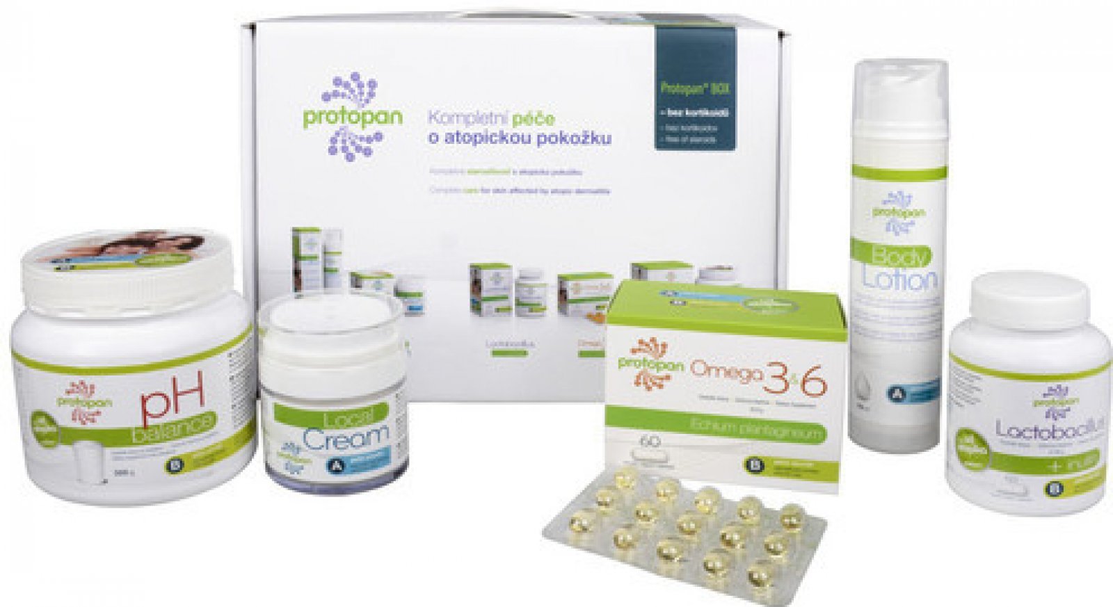 Protopan Promašťovací krém 50 ml Protopan Promašťovací mléko 150 ml Protopan Probiotika inulin 60 tob. Protopan Omega 3